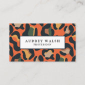 QRコード動物ヒョウの斑点の色 名刺 (正面)