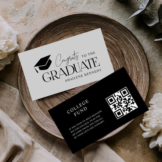 QRコード卒業モダン大学ファンドスキャンカード 名刺