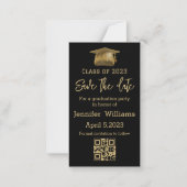 qrコード卒業日を保存するシック発表 ノートカード (正面)