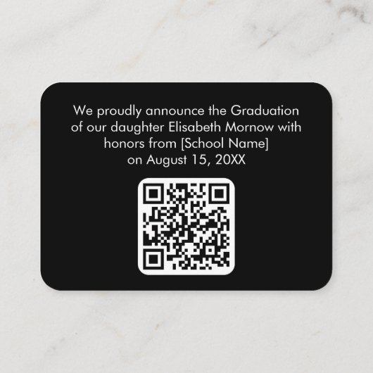 QRコード卒業発表カード（3枚） エンクロージャーカード (裏面)