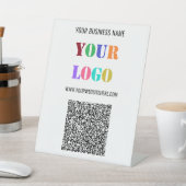 QRコード及びロゴ業務台座署名テンプレート 台座サイン (インサイチュ)