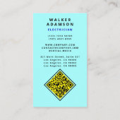 (QRコード及び稲妻)電気工モダン業者サービス 名刺 (裏面)