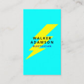 (QRコード及び稲妻)電気工モダン業者サービス 名刺 (正面)