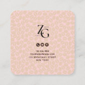 QRコード可愛いコーヒーパターンソーシャルメディア看板 スクエア名刺 (裏面)