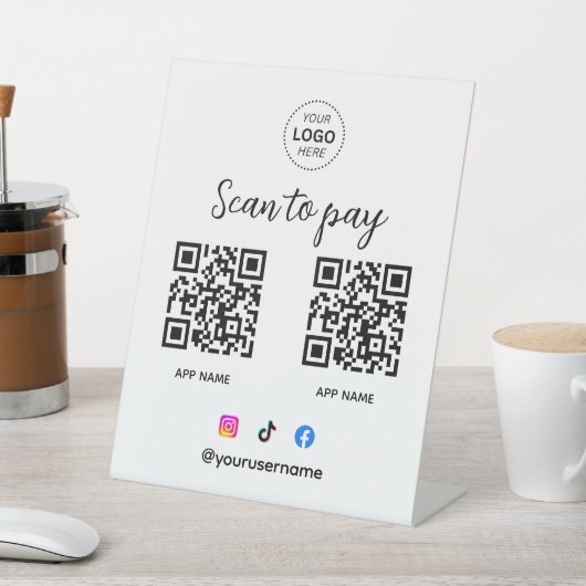 Qrコード台座署名を支払うビジネスロゴスキャン 台座サイン (インサイチュ)