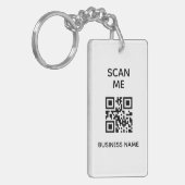 QRコード名刺あなたのロゴのキーチェカスタムーン キーホルダー (正面左)