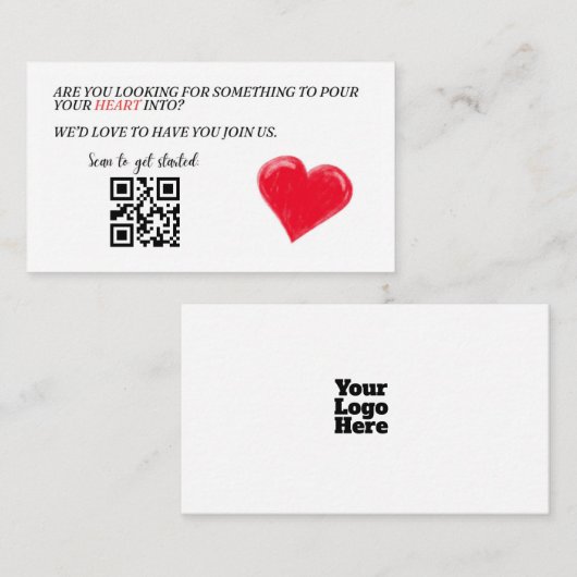 QRコード名刺を持つボランティア 名刺 (正面/裏面)