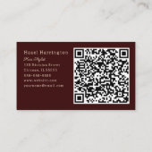 QRコード名刺フローラ手描きバーガンディ 名刺 (裏面)