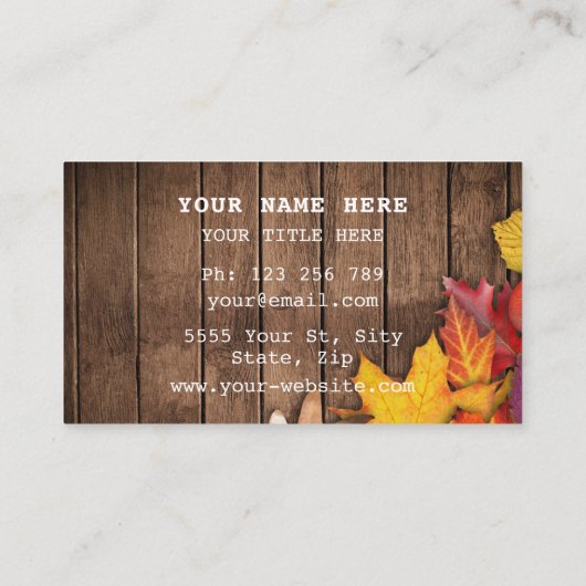 QRコード名刺紅葉木板 名刺 (裏面)