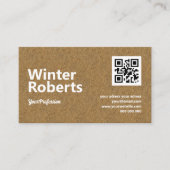 QRコード名刺、クラフト木製名刺 名刺 (正面)