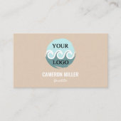 QRコード名刺、ソフトベージュロゴのミニマル化 名刺 (正面)