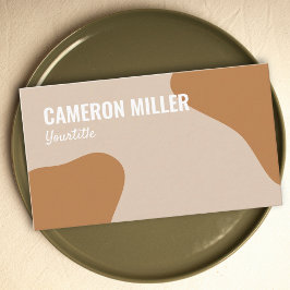 QRコード名刺、ベージュほこりっぽいミニマル金ゴールド 名刺