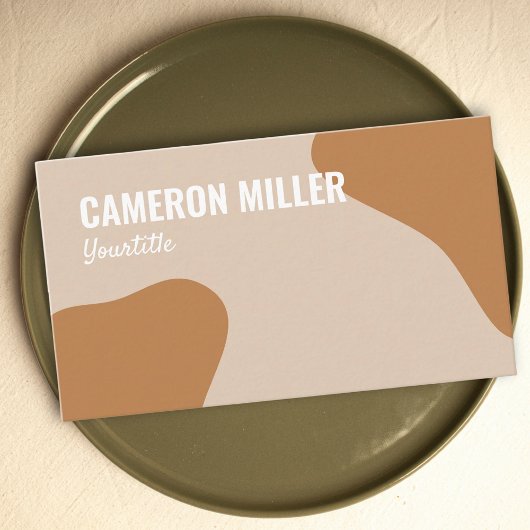 QRコード名刺、ベージュほこりっぽいミニマル金ゴールド 名刺