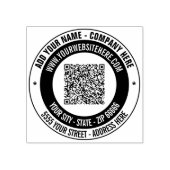 QRコード名戻り住所ラウンドラバースタンプ ラバースタンプ (インプリント)