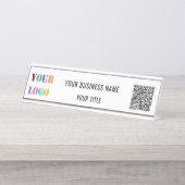 QRコード名文字ロゴBusiness Desk Nameプレート デスクネームプレート (正面)