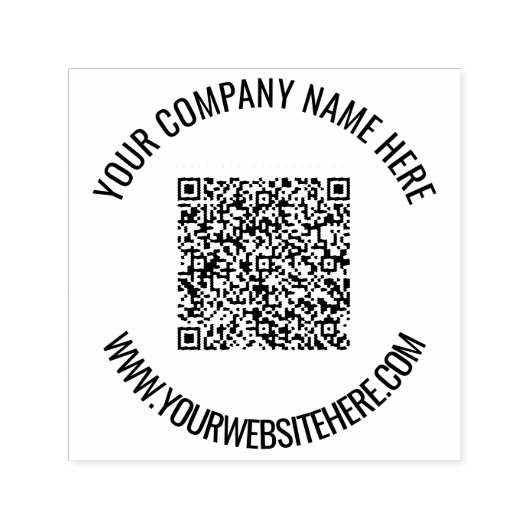 QRコード名Webサイトまたはカスタム文字ラウンドスタンプ セルフインキングスタンプ (デザイン)