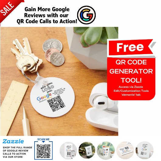 QRコード呼び出しでGOOGLEのレビューを増やす キーホルダー