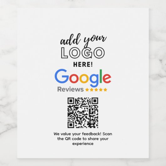 QRコード呼び出しでGOOGLEのレビューを増やす ワインラベル (シングルラベル)