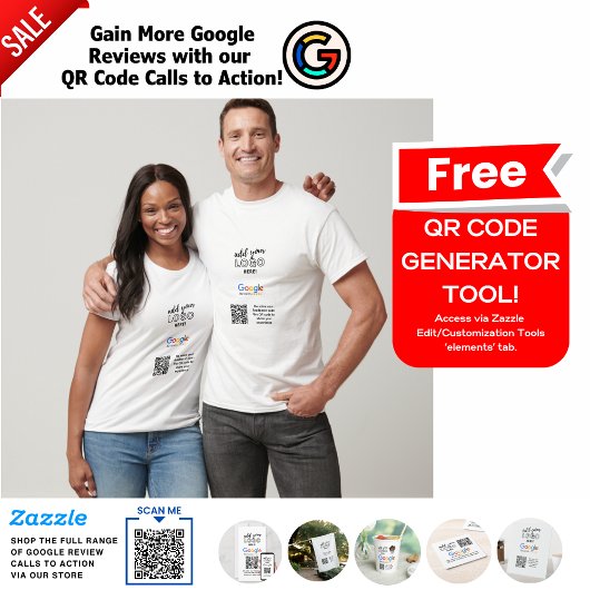 QRコード呼び出しでGOOGLEのレビューを増やす Tシャツ