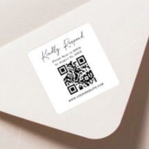 QRコード四角返品ラベル | RSVPステッカー