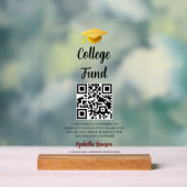 QRコード大学基金卒業パーティー卒業生 アクリルサイン (ニュートラル)