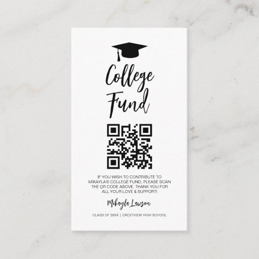 QRコード大学基金卒業会卒業 エンクロージャーカード (正面)