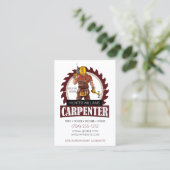 QRコード大工素朴工具木工垂直 名刺 (スタンド正面)