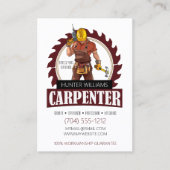 QRコード大工素朴工具木工垂直 名刺 (正面)