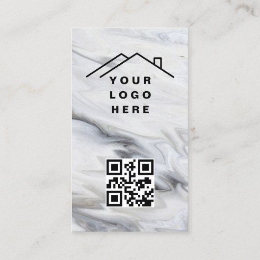 QRコード大理石エステ実在ートエージェントフォトロゴ 名刺 (裏面)