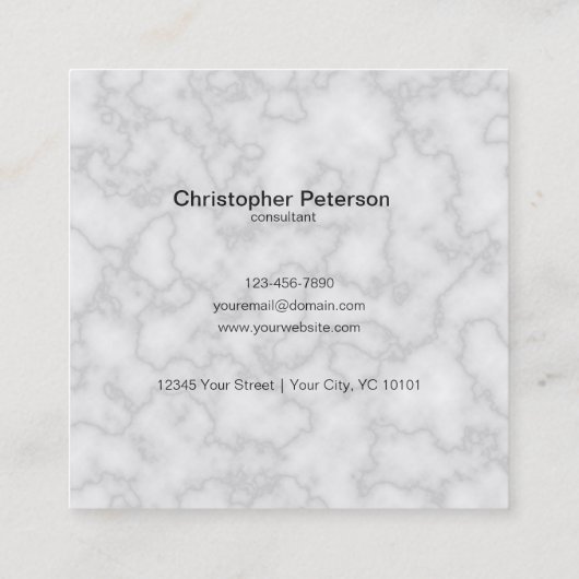 QRコード大理石 スクエア名刺 (裏面)