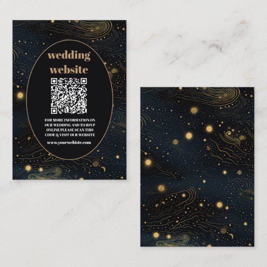 qrコード天三日月月金ゴールド結婚ズ エンクロージャーカード (正面/裏面)