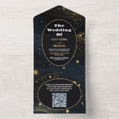 QRコード天三日月月金ゴールド結婚ズ オールインワン招待状 (内側)