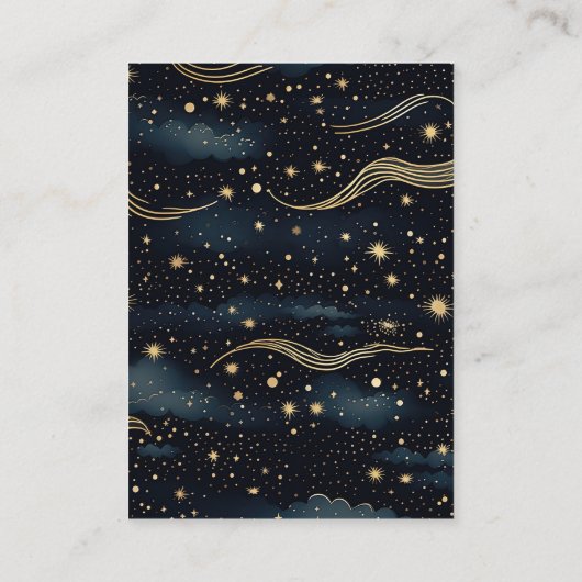 qrコード天空ミッドナイトブルースターズムーン結婚ズ エンクロージャーカード (裏面)