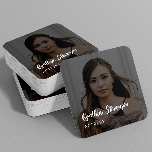 QRコード女優モダンプロフェッショナル写真 スクエア名刺