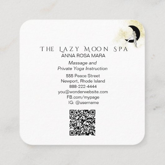 *~* QRコード女神オンムーンめい想 スクエア名刺 (裏面)