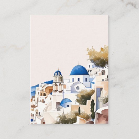 QRコード宛先ギリシャSantorini結婚の エンクロージャーカード (裏面)