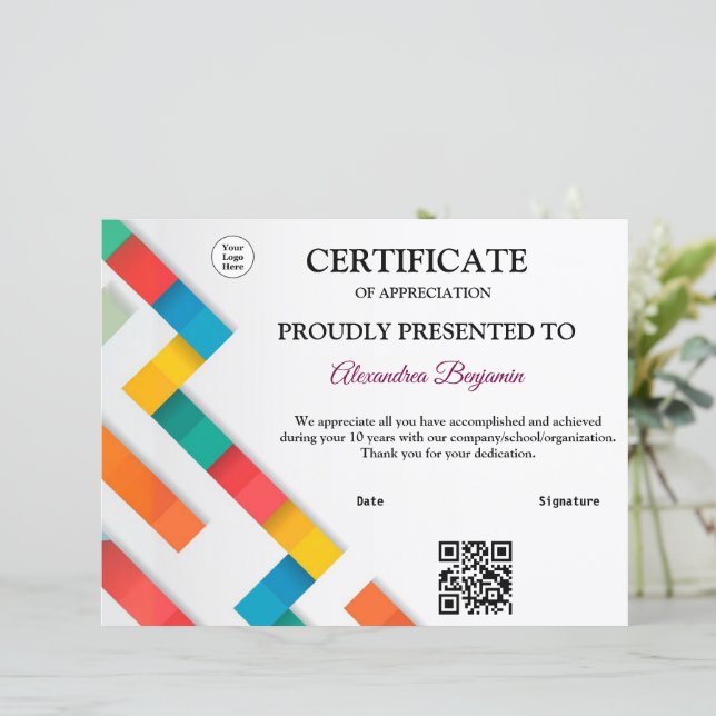 QRコード実績認定 ゴールドの赤いロゴ (スタンド正面)