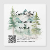 QRコード屋外で日付を保存結婚する マグネット招待状 (正面)
