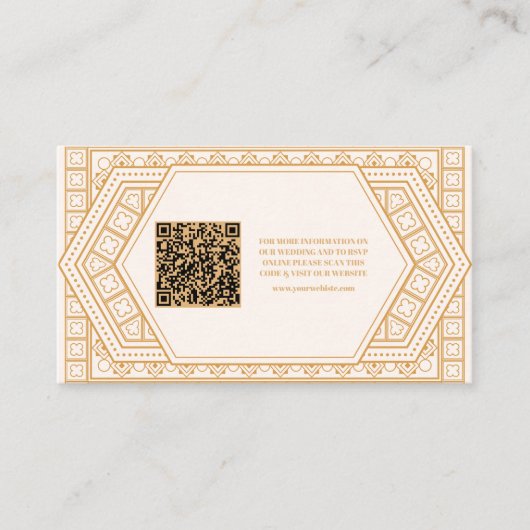 QRコード幾何エレガントアールデコ結婚の エンクロージャーカード (正面)