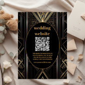 qrコード幾何学的アールデコ結婚ズ エンクロージャーカード