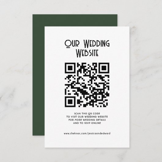 QRコード当社ウェブサイトエレガントシンプルシッミニマルク エンクロージャーカード (正面/裏面)