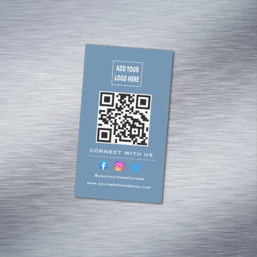 QRコード後を追スキャンによるUs Dusty Blueとの接続 マグネット名刺 (インサイチュ)