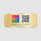 QRコード従業員の写真またはビジネスロゴはこちら 名札 (正面)