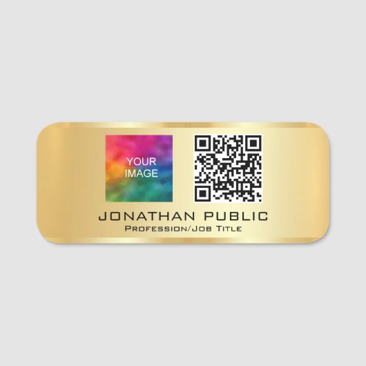 QRコード従業員の写真またはビジネスロゴはこちら 名札 (正面)