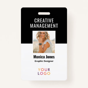 QRコード従業員フォトブラックバッジ バッジ