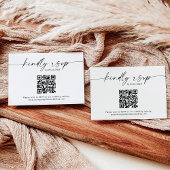 QRコード応答カード |ミニマリストのウェディングRSVP サンキューカード