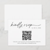 QRコード応答カード |ミニマリストのウェディングRSVP サンキューカード (正面/裏面)