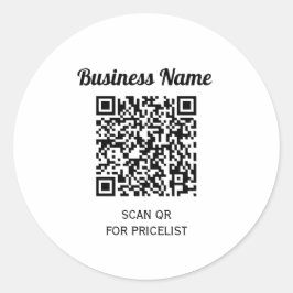 QRコード情ミニマル報白黒ベーシック澄ん ラウンドシール