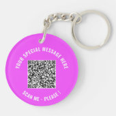 QRコード情報あなたの特別なメッセージキーチェーンギフト キーホルダー (裏面)