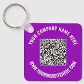 QRコード情報と文字キーチェーンカスタムの色 キーホルダー (正面)